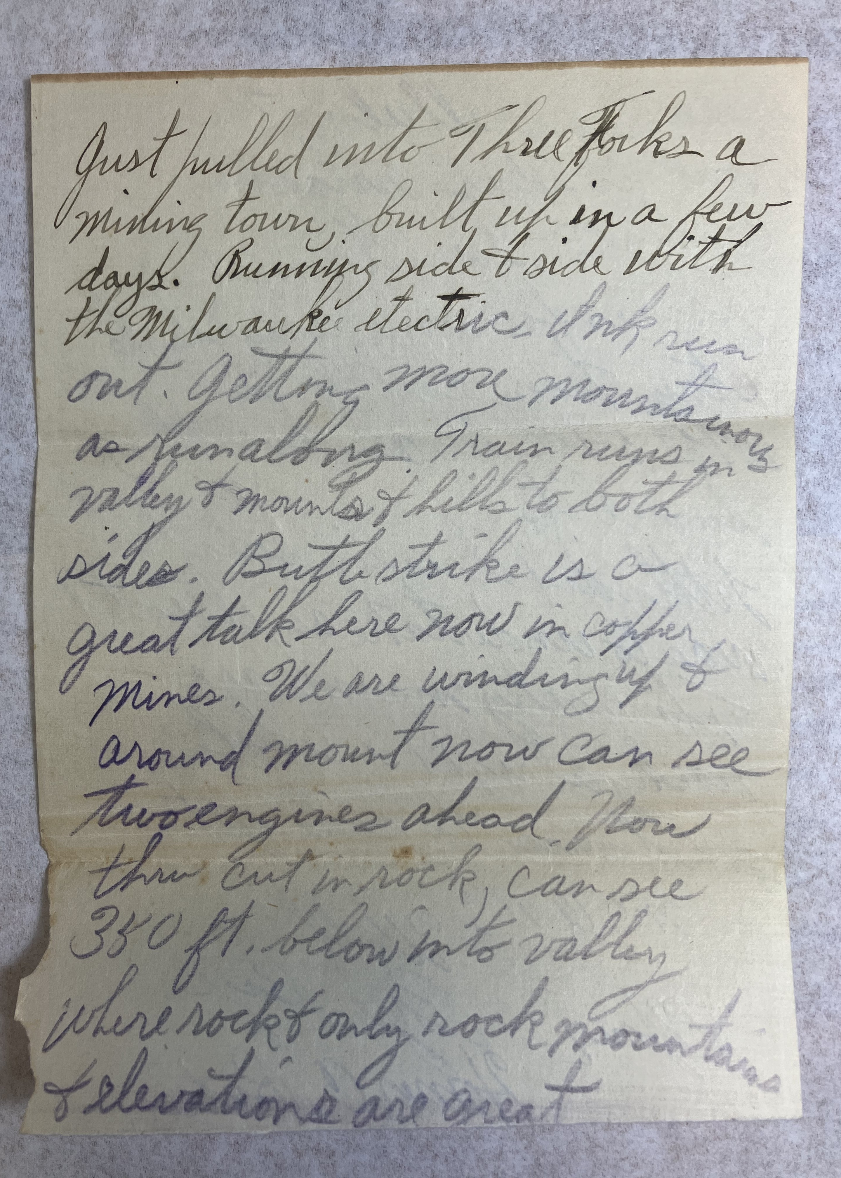 Letter from Homer C. Butler, c. 1916